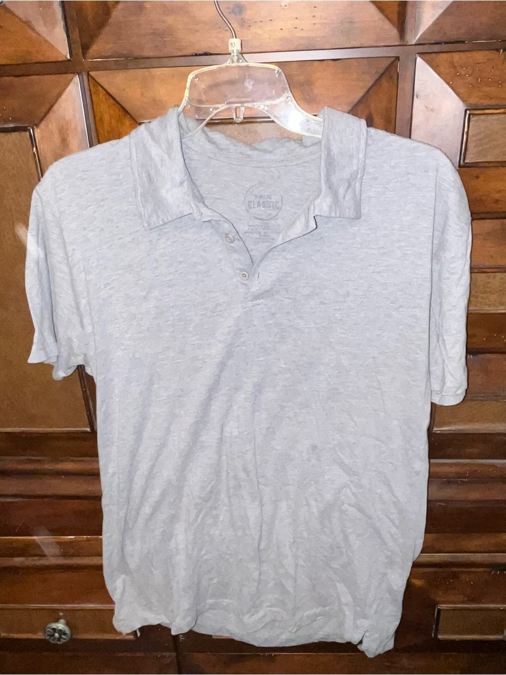 True Classic Mens Polo Shirt Large Gray Short Sleeve Performance Casual Golf L